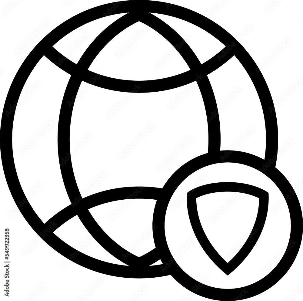 shield globe network icon
