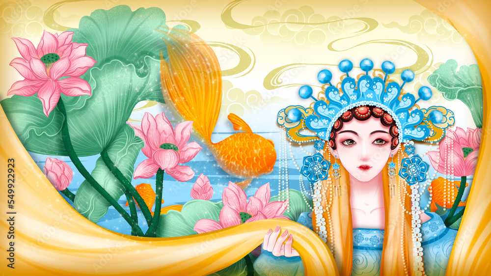 Chinese style ancient style woman traditional ethnic style poster design material
