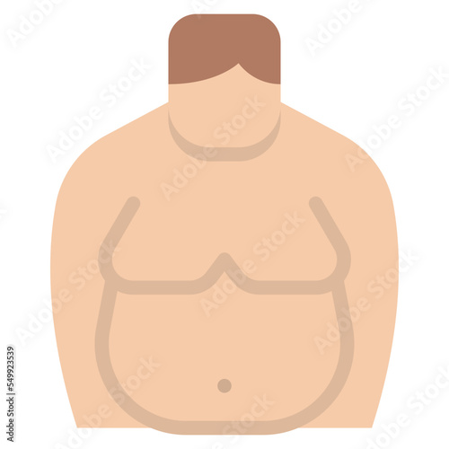 fat man unhealthy fat body icon