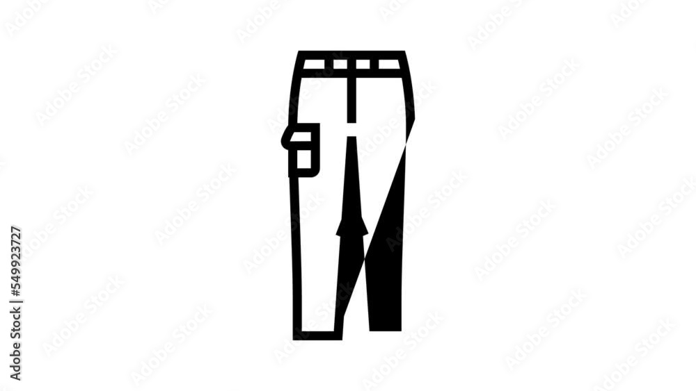 trousers pants apparel line icon animation trousers pants apparel line icon animation