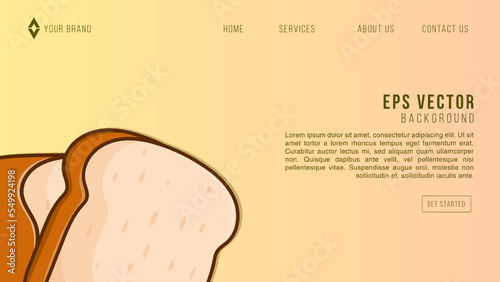 Bread Bakery Web Design Abstract Background EPS 10 Vector For Website, Landing Page, Home Page, Web Page