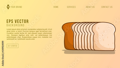 Bread Bakery Web Design Abstract Background EPS 10 Vector For Website, Landing Page, Home Page, Web Page