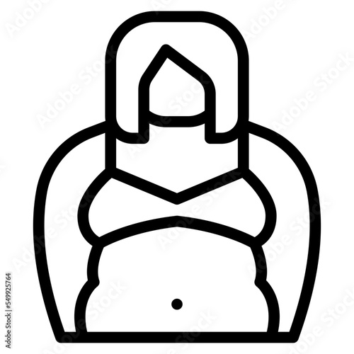 fat woman unhealthy fat body icon