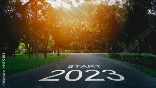 Obraz na płótnie Happy new year 2023,2023 symbolizes the start of the new year