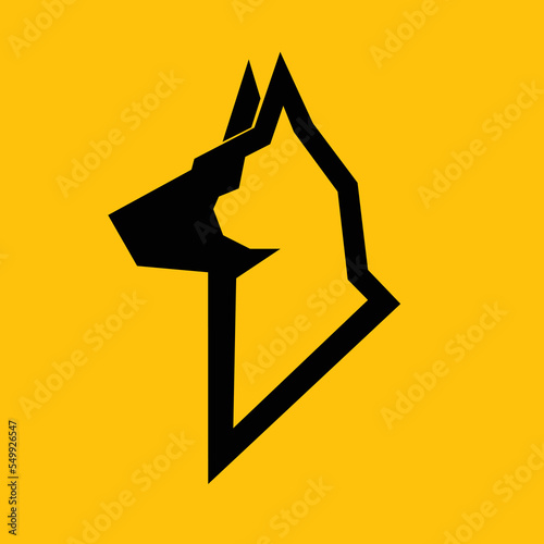 Silhouette of a shepherd dog profile