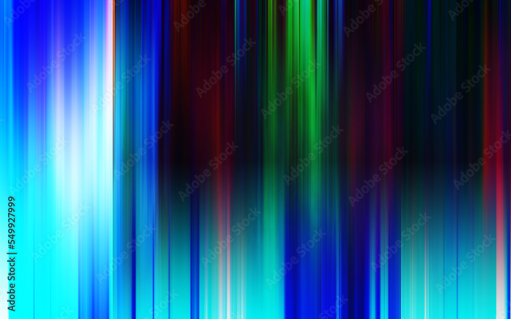 Abstract lines of aurora borealis in the night sky in purple and neon green