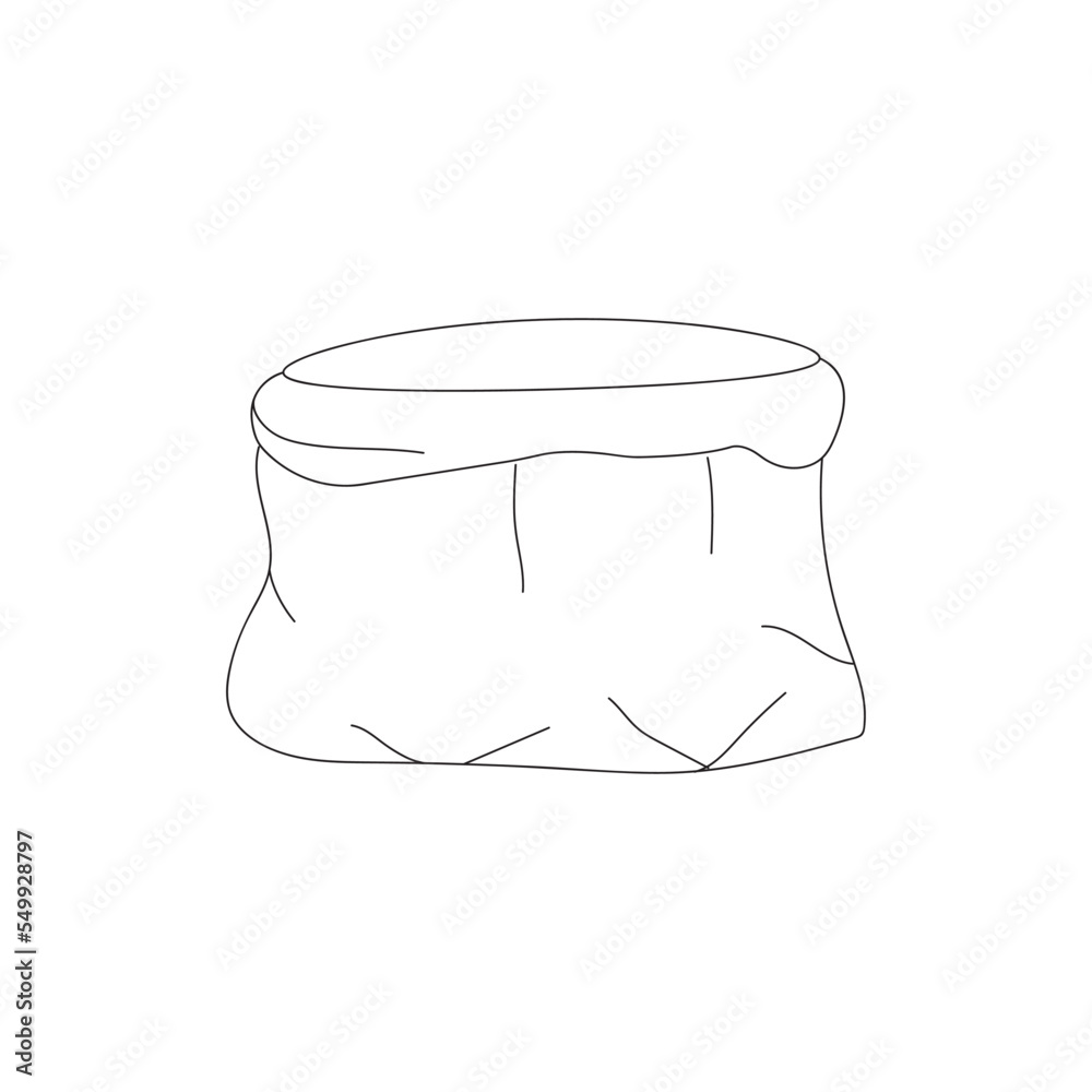 A Sack line art vector isolated on white background. vector outline ...