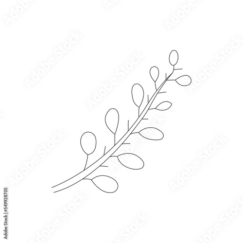 Round Leaf icon isolated on a white background. 