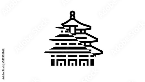 temple of heaven line icon animation photo