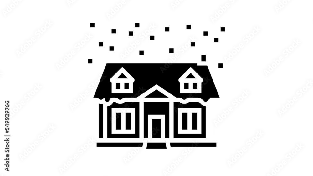 house winter line icon animation house winter line icon animation