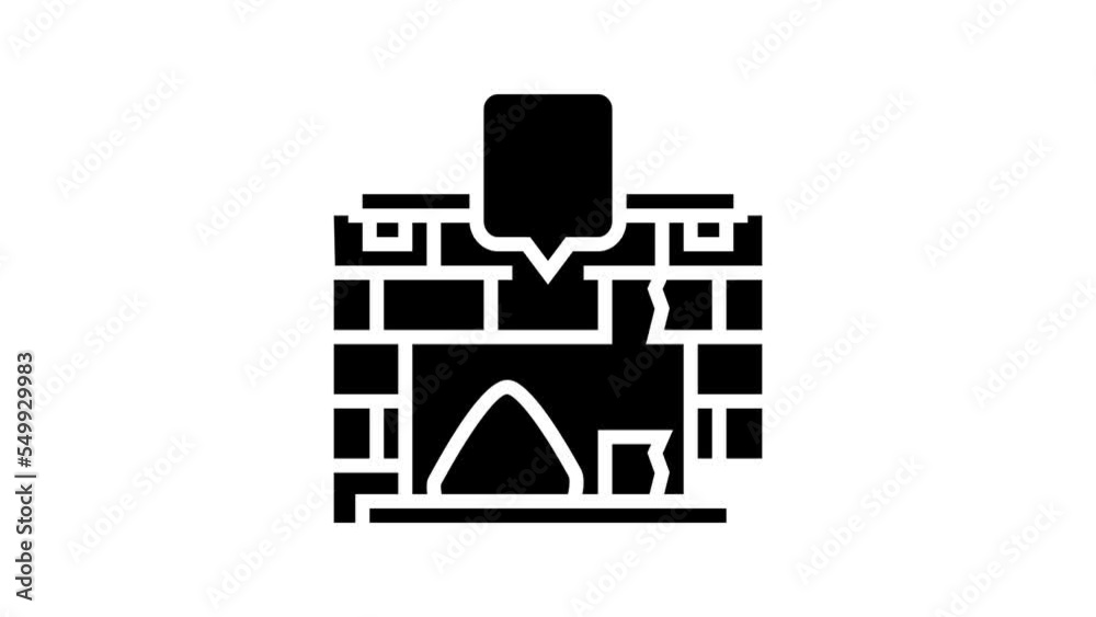 fireplace repair line icon animation fireplace repair line icon animation