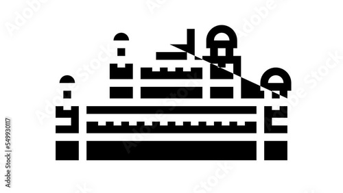 red fort line icon animation photo