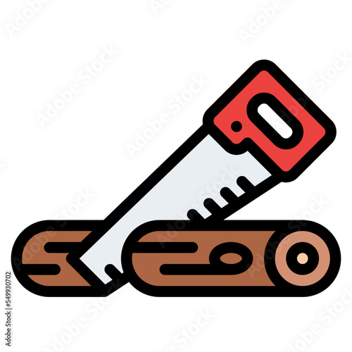 sawing wood saw activity icon