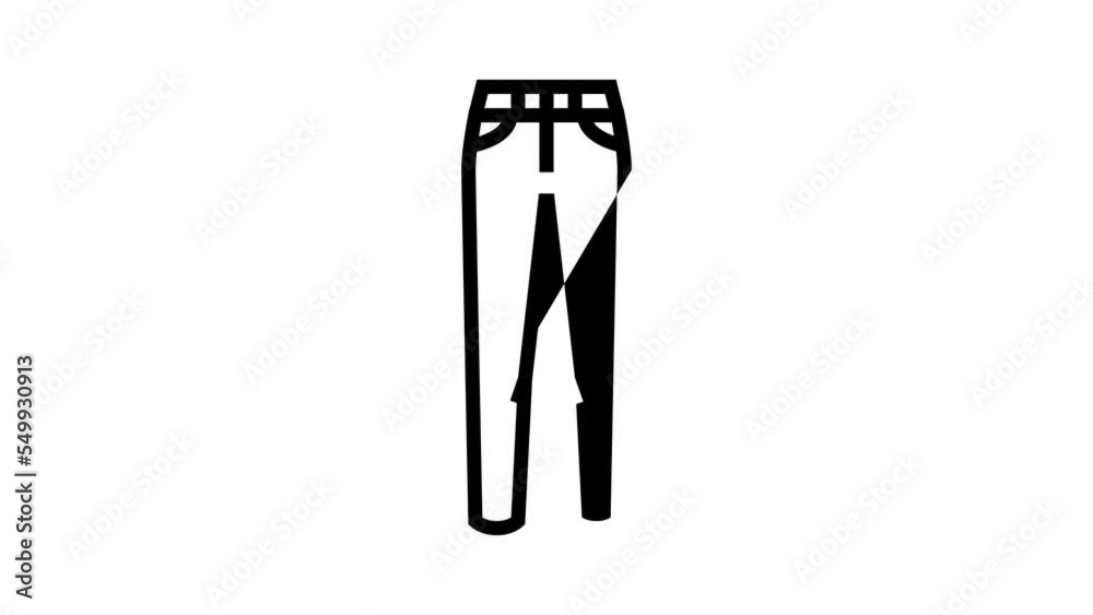 high waist pants clothes line icon animation high waist pants clothes line icon animation