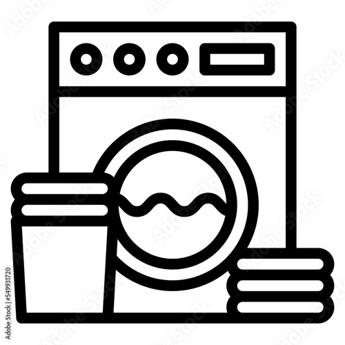 washing cloth clothes home activity icon