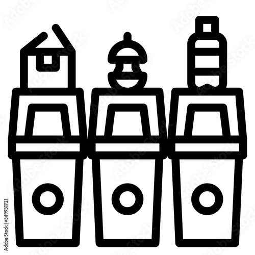 waste separation garbages recycling activity icon