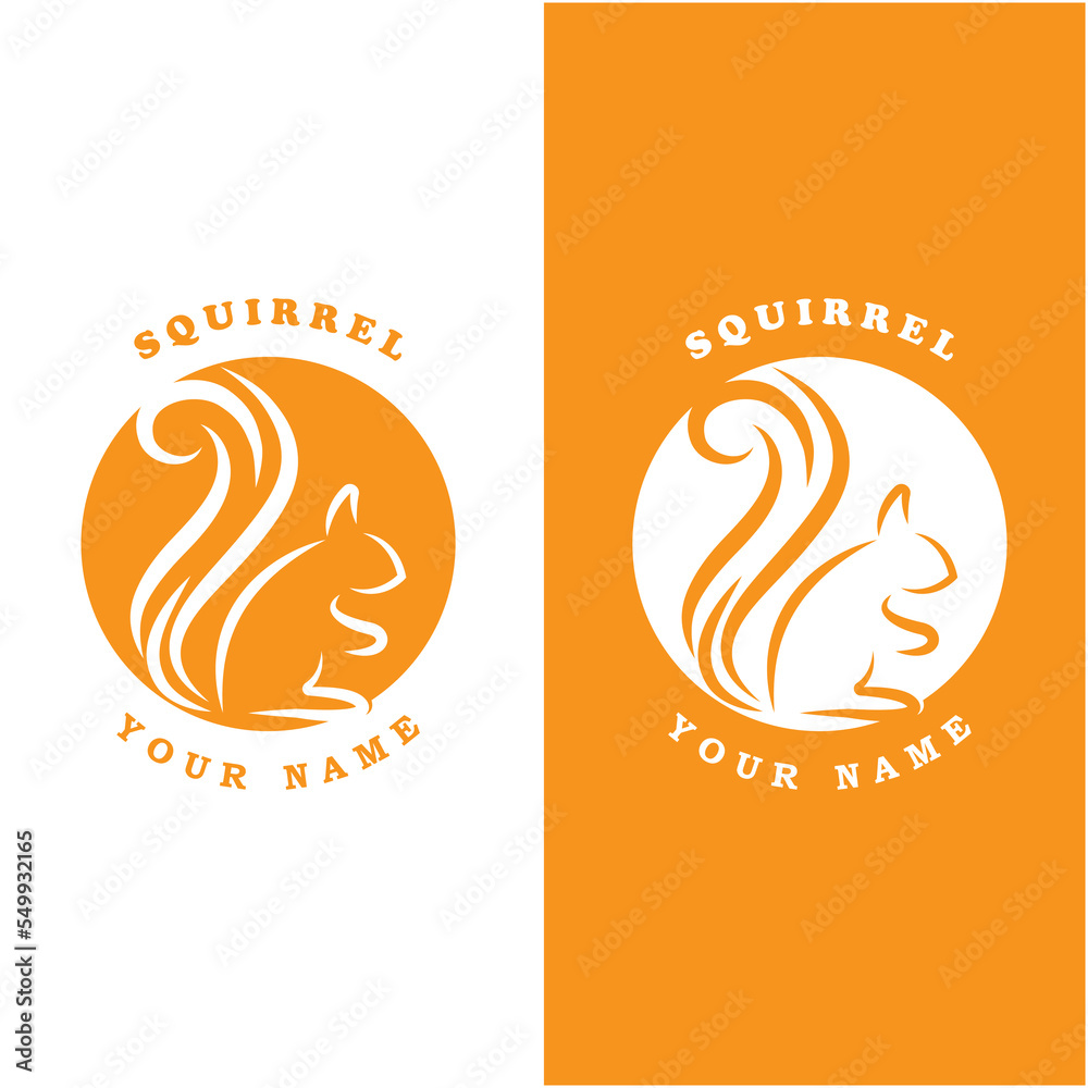 squirrel logo and vector with slogan design squirrel logo and vector with slogan design