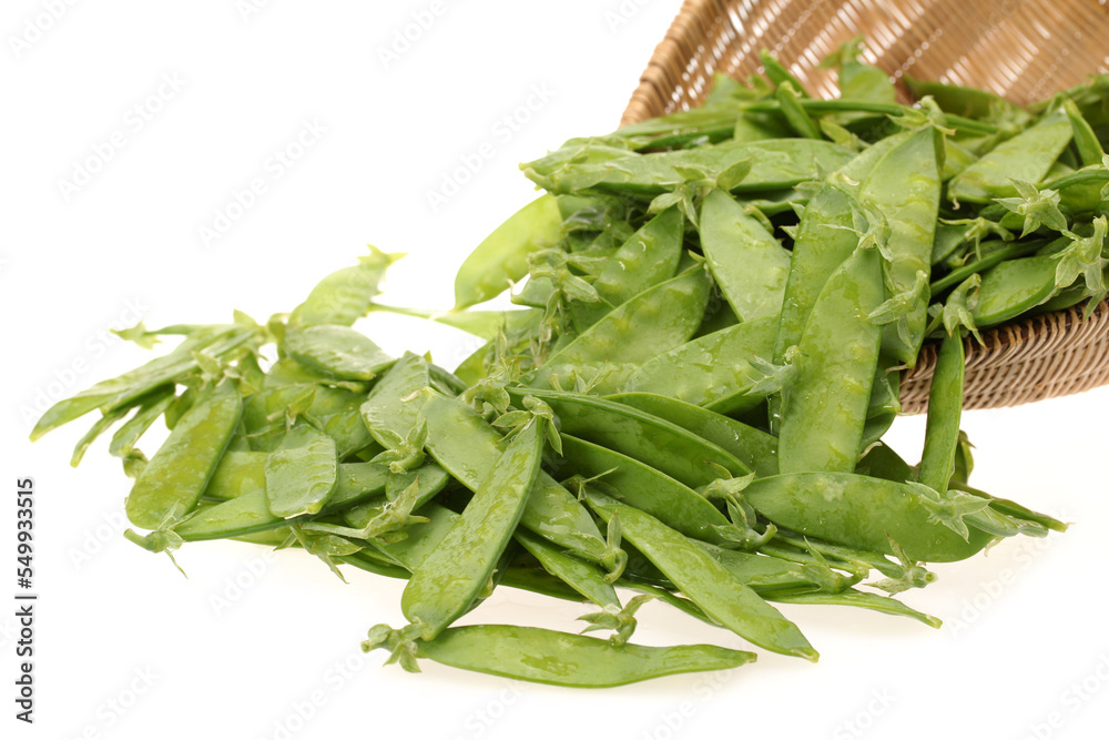 Snow peas isolated on white background Snow peas isolated on white background