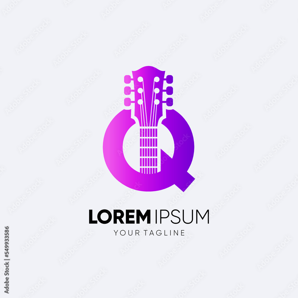 Letter Q Guitar Logo Design Vector Art Icon Graphic Illustration Emblem Letter Q Guitar Logo Design Vector Art Icon Graphic Illustration Emblem