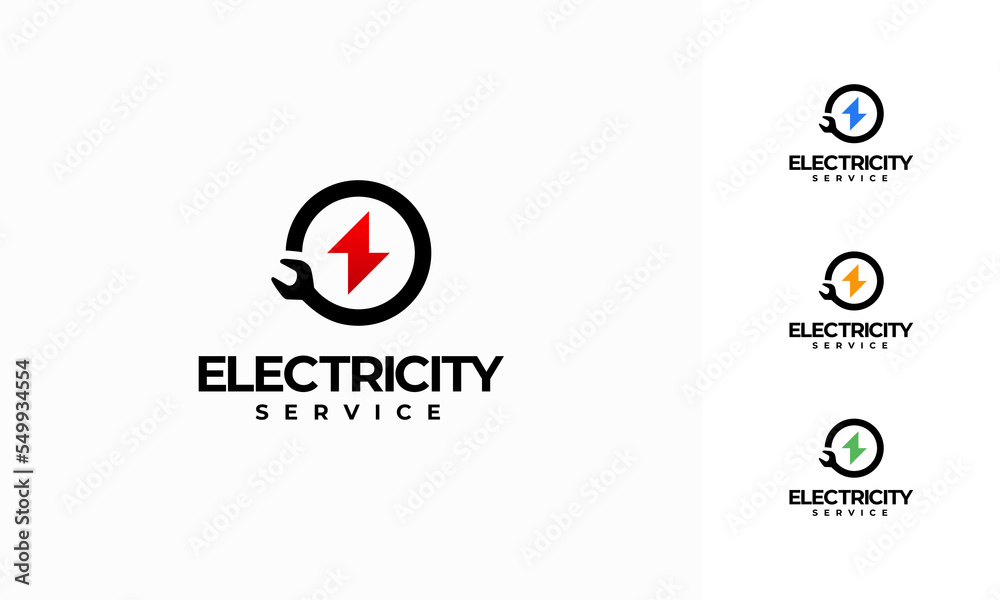 Electricity Service logo designs concept vector, Thunder flash logo