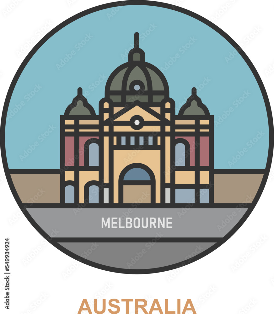 Melbourne. Sities and towns in Australia