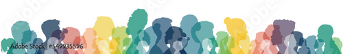People stand side by side together. Flat vector illustration.