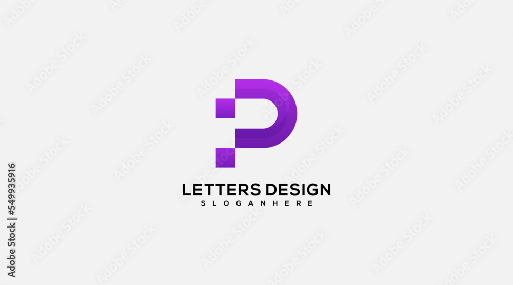Letter P Design with purple color logo design Vector Illustration. Letter P Design with purple color logo design Vector Illustration.