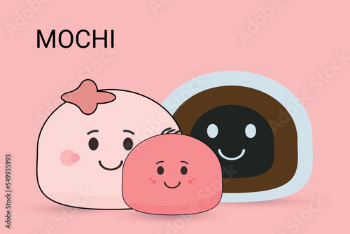 Mochi cartoon vector illustration .