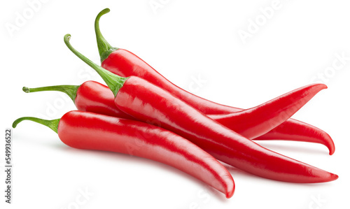 Red hot chili pepper isolated on a white background. Clipping path hot chili peppers