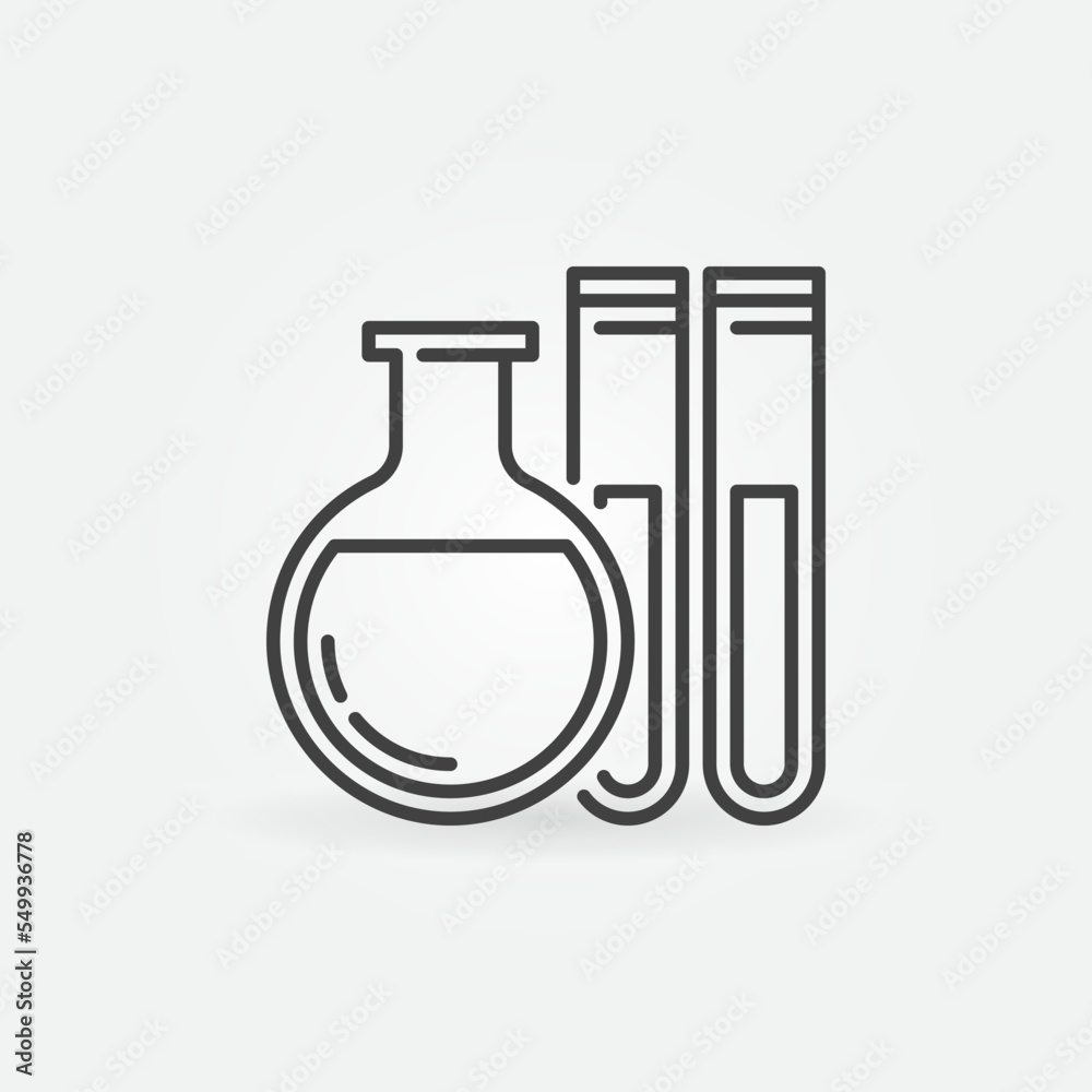 Chemical Laboratory Glassware vector concept outline icon or sign Chemical Laboratory Glassware vector concept outline icon or sign