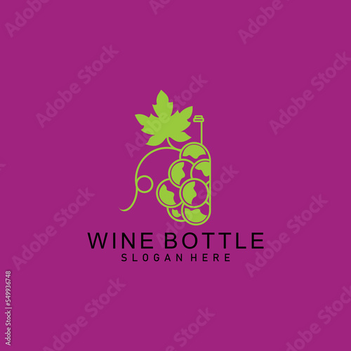 Elegant wine logo template set, vector illustration isolated on white background