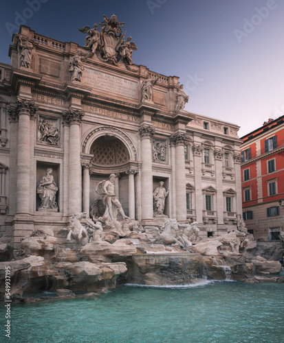 Famous Trevi Fountain in Rome, Italy in the morning