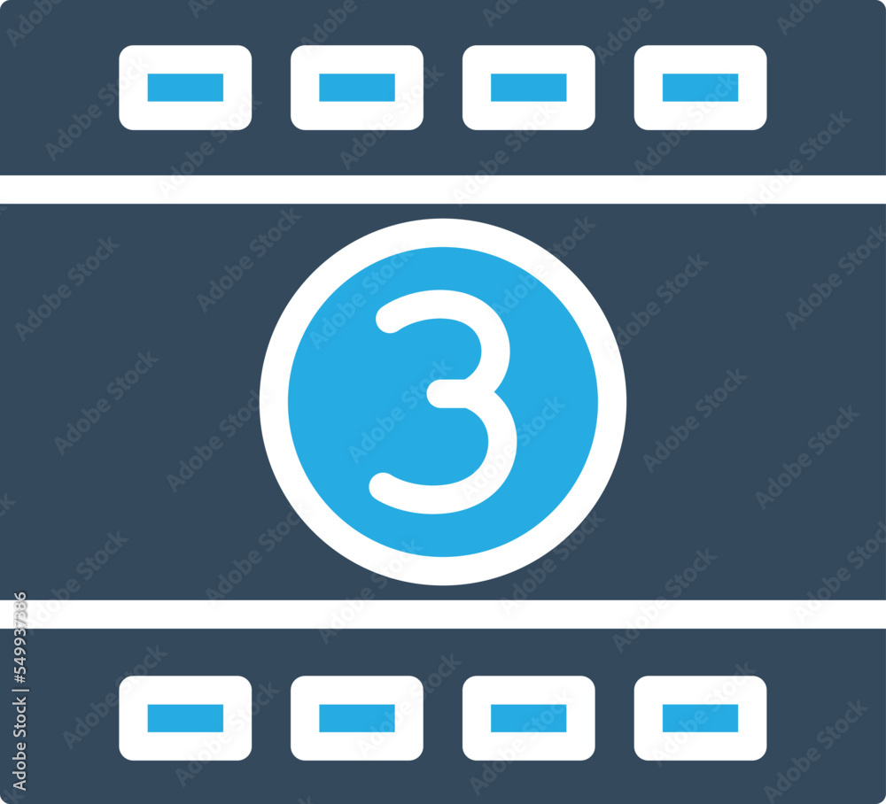 Video countdown Vector Icon
