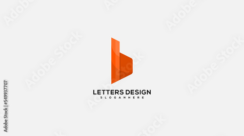 Alphabet letter B icon logo design vector template
