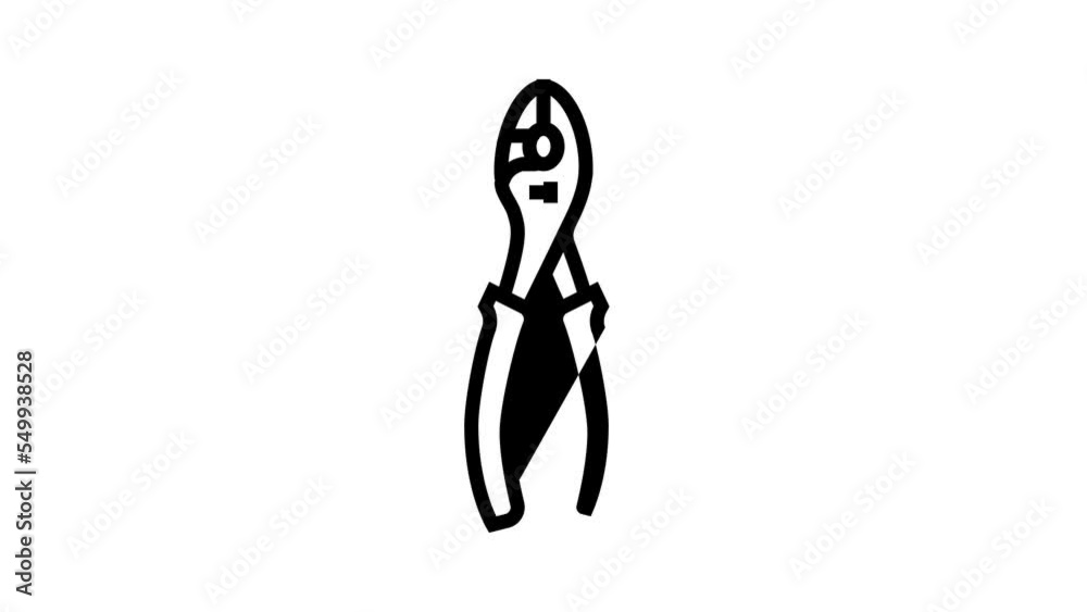 grommet pliers line icon animation grommet pliers line icon animation