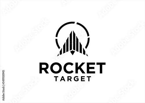 rocket goal logo design target concept