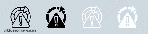 Risk icon set in black and white. Exclamation signs vector illustration.