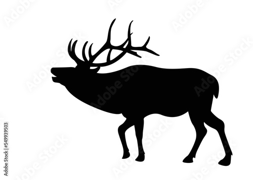 Silhouette Deer  Isolated on White Background. Deer Logo  Template  Illustration Vector.
