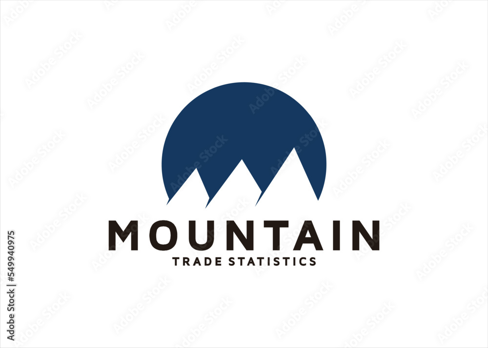simple mountain geometric shape logo design