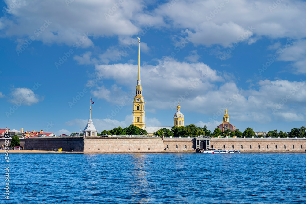 View of the Peter and Paul Fortress and the Neva River in St. Petersburg, Russia View of the Peter and Paul Fortress and the Neva River in St. Petersburg, Russia