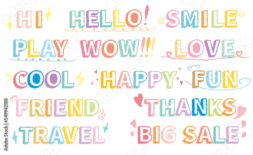 A set of colorful alphabet,  Collection of hand drawn doodle short phrases.Quotes frames. Quote remark,mention quotations frame and callout text template. Talk remark quotation frames, citation memo