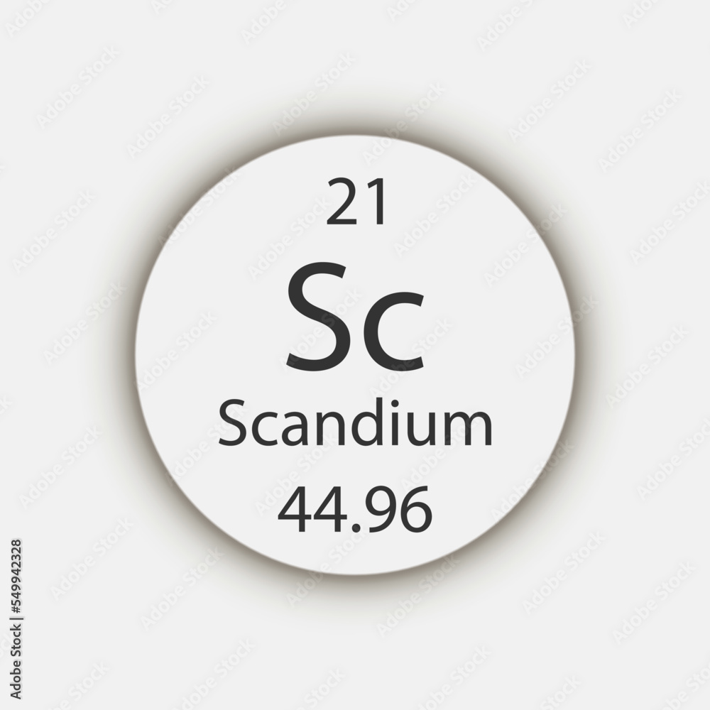 Scandium symbol. Chemical element of the periodic table. Vector illustration. Scandium symbol. Chemical element of the periodic table. Vector illustration.