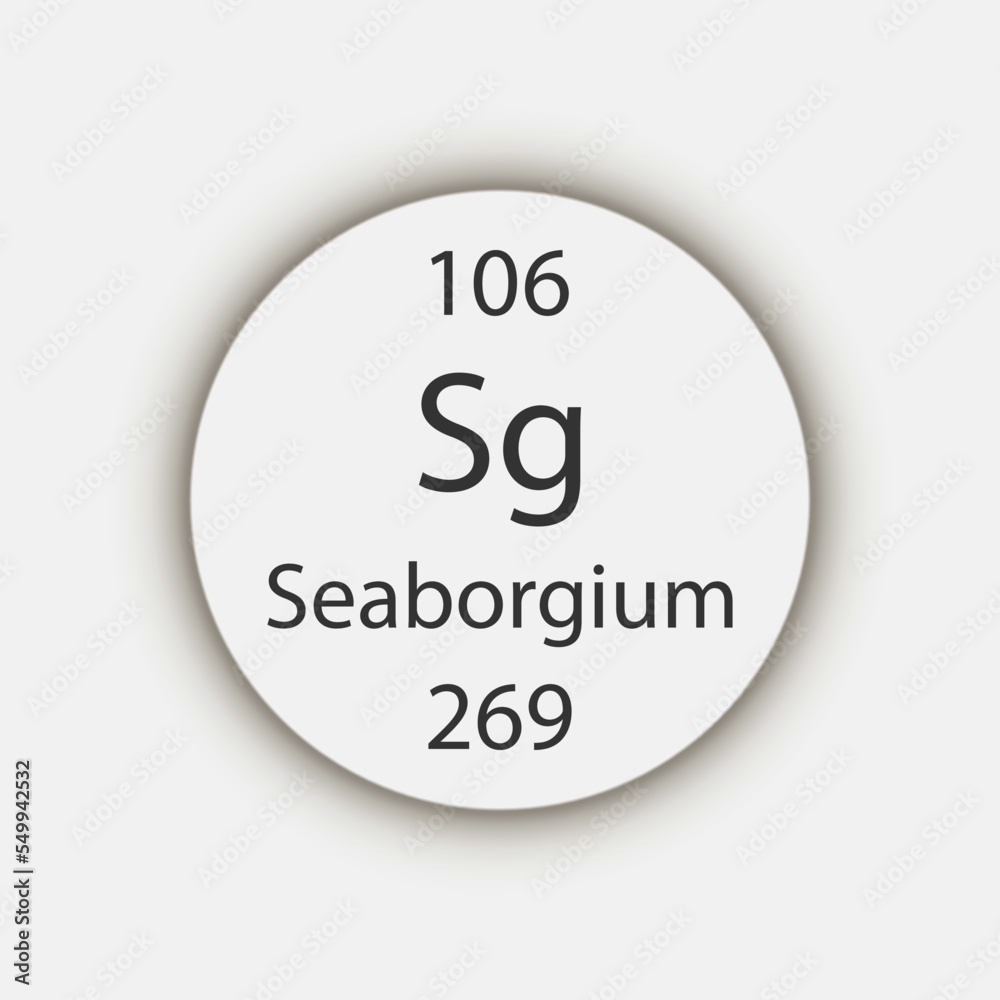 Seaborgium symbol. Chemical element of the periodic table. Vector illustration. Seaborgium symbol. Chemical element of the periodic table. Vector illustration.