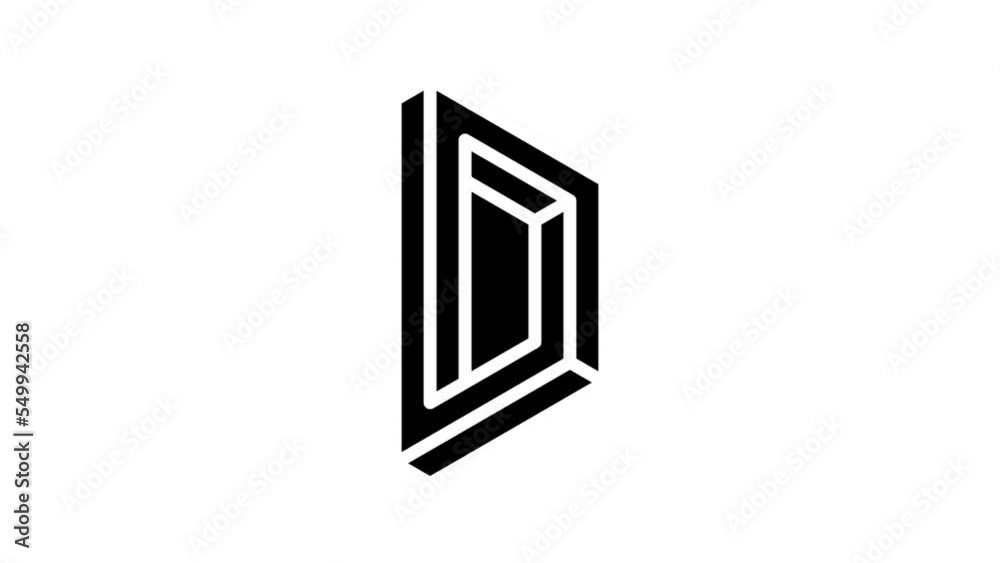 square impossible geometric shape line icon animation square impossible geometric shape line icon animation