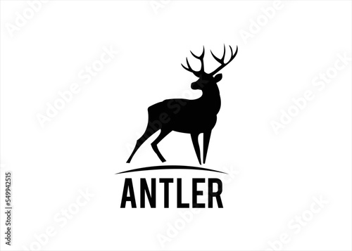 antler deer logo design retro vintage