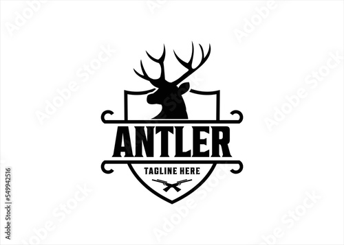 Fotótapéta antler deer logo design retro vintage