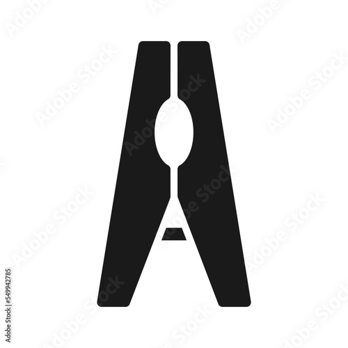 Clothes peg icon silhouette .design template vector illustration