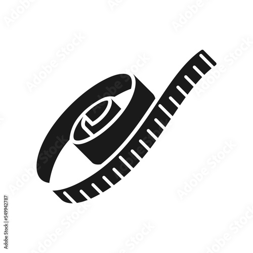 Measure Tape icon silhouette .design template vector illustration