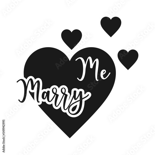 Marry Me icon silhouette .design template vector illustration