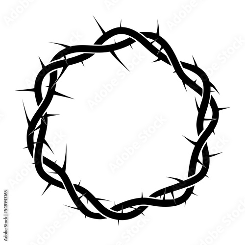 Foto crown of thorns of jesus (black) - vector